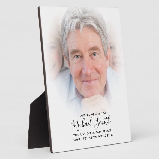 Aangepaste tekst herdenkingsplaquette met foto voo fotoplaat (Zijkant)