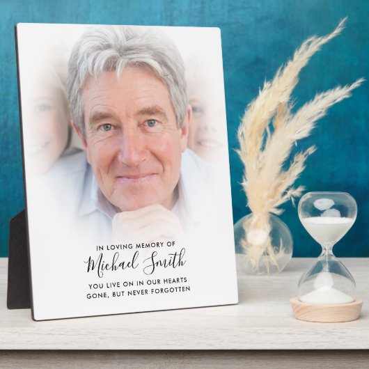 Aangepaste tekst herdenkingsplaquette met foto voo fotoplaat (Zijkant)