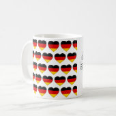Aangepaste tekst Het Duitse vlag Hearts Patroon Koffiemok (Voorkant links)