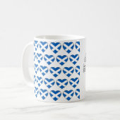 Aangepaste tekst Het Schotse vlag Hearts Patroon Koffiemok (Voorkant links)