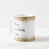 Aangepaste tekst hier Gepersonaliseerd Wit en Goud Koffiemok (Voorkant links)