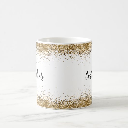 Aangepaste tekst hier Gepersonaliseerd Wit en Goud Koffiemok (Center)