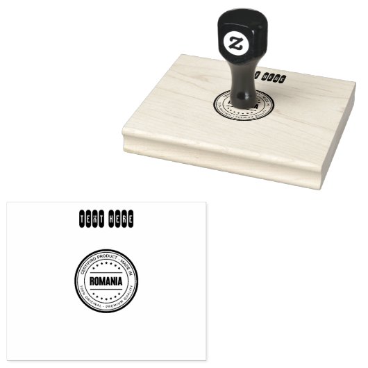 Aangepaste tekst Hier Logo of Afbeelding Wood Art  Rubberstempel (Gestempeld)