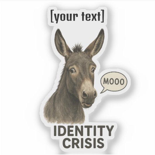 Aangepaste tekst Hilarische Sticker (Voorkant)