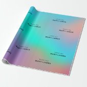 Aangepaste tekst Holographic Moderne Elegant Cadeaupapier (Uitgerold)
