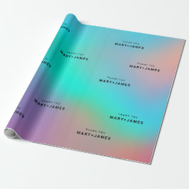 Aangepaste tekst Holographic Moderne Elegant Cadeaupapier