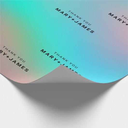 Aangepaste tekst Holographic Moderne Elegant Cadeaupapier (Hoek)