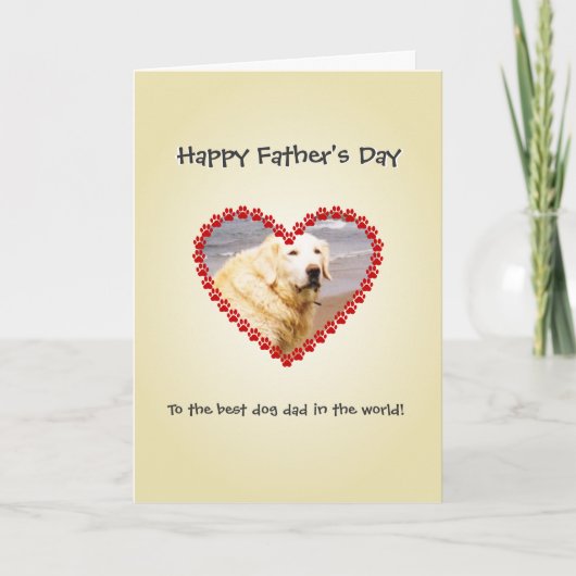 Aangepaste tekst hond papa foto Vaders Dag Kaart (Voorkant)