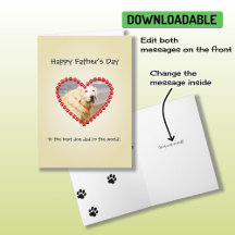 Aangepaste tekst hond papa foto Vaders Dag