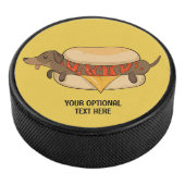 Aangepaste tekst Hot Dog Hockey Puck (3/4)
