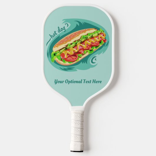 Aangepaste tekst Hot-dog illustratie Pickleball Paddle (Achterkant)