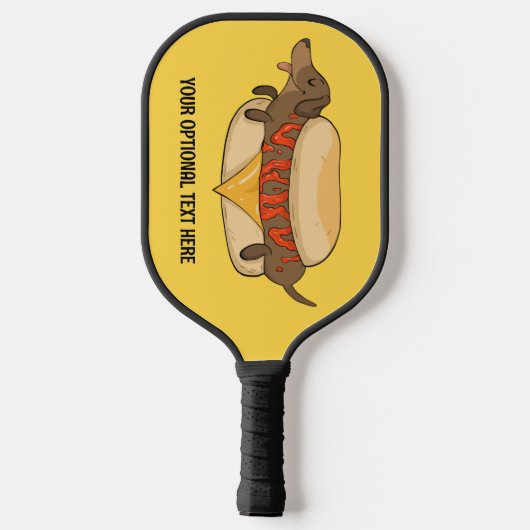 Aangepaste tekst Hot Dog Pickleball Paddle (Achterkant)