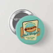 Aangepaste tekst Hot Dog Ronde Button 5,7 Cm (Voorkant /achterkant)