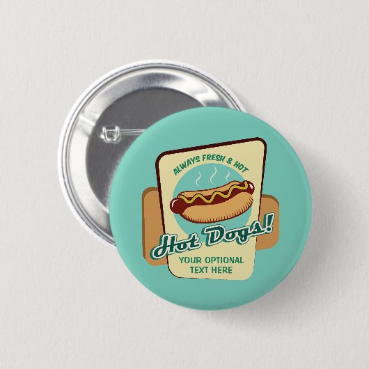 Aangepaste tekst Hot Dog Ronde Button 5,7 Cm (Voorkant /achterkant)