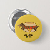 Aangepaste tekst Hot Dog Ronde Button 5,7 Cm (Voorkant /achterkant)