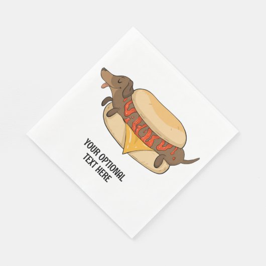 Aangepaste tekst Hot Dog Servet (Hoek)