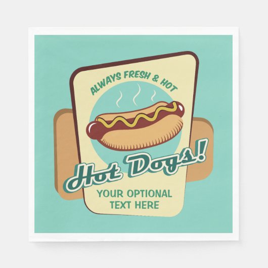 Aangepaste tekst Hot Dog Servet (Voorkant)