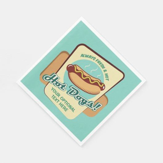 Aangepaste tekst Hot Dog Servet (Hoek)