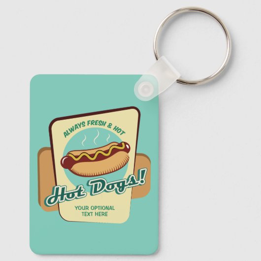 Aangepaste tekst Hot Dog Sleutelhanger (Achterkant)