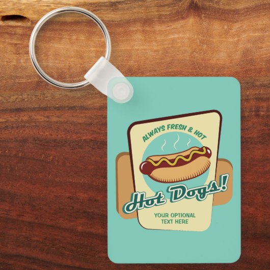 Aangepaste tekst Hot Dog Sleutelhanger (Voorkant)
