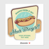 Aangepaste tekst Hot Dog Sticker (Vel)
