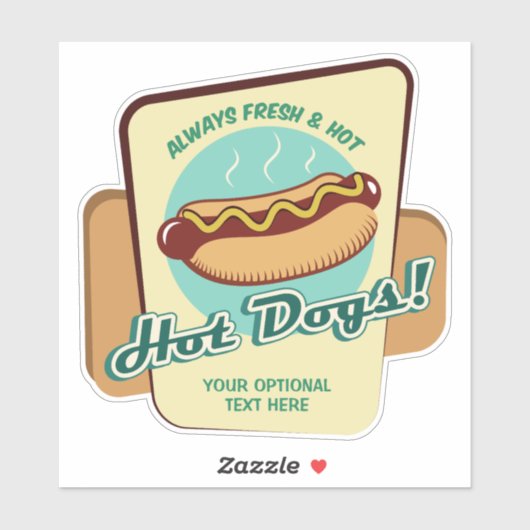 Aangepaste tekst Hot Dog Sticker (Vel)