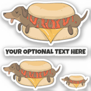Aangepaste tekst Hot Dog Sticker