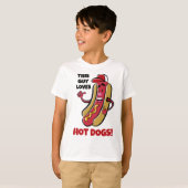 Aangepaste tekst Hot Dog T-shirt (Voorkant volledig)