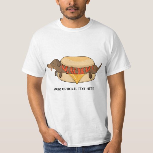 Aangepaste tekst Hot Dog T-shirt (Voorkant)