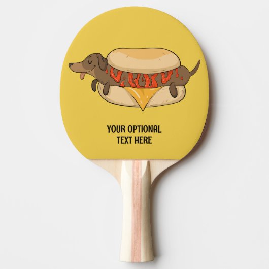Aangepaste tekst Hot Dog Tafeltennisbatje (Voorkant)