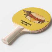 Aangepaste tekst Hot Dog Tafeltennisbatje (Voorkant Gekanteld)