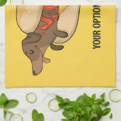 Aangepaste tekst Hot Dog Theedoek (Gevouwen)