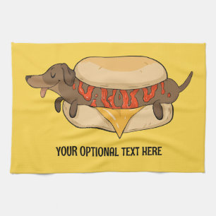 Aangepaste tekst Hot Dog Theedoek