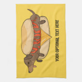 Aangepaste tekst Hot Dog Theedoek (Verticaal)