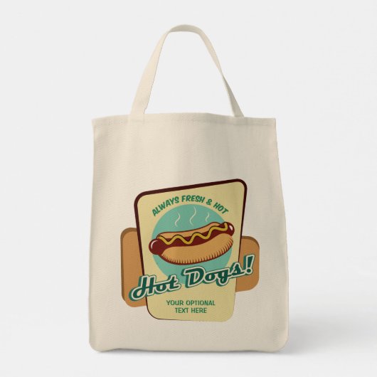 Aangepaste tekst Hot Dog Tote Bag (Achterkant)