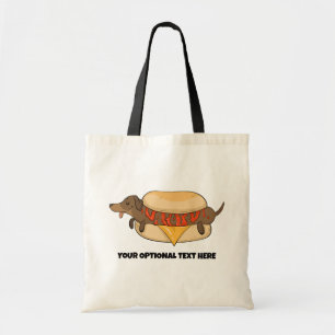 Aangepaste tekst Hot Dog Tote Bag