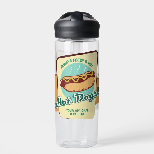 Aangepaste tekst Hot Dog Waterfles (Voorkant)