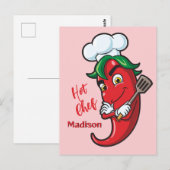 Aangepaste tekst Hot Pepper Chef Briefkaart (Voorkant / Achterkant)