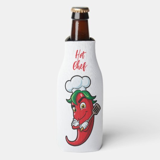 Aangepaste tekst Hot Pepper Chef Flesjeskoeler (Fles Voorkant)