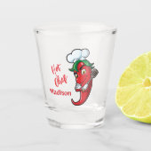 Aangepaste tekst Hot Pepper Chef Shot Glas (Voorkant)