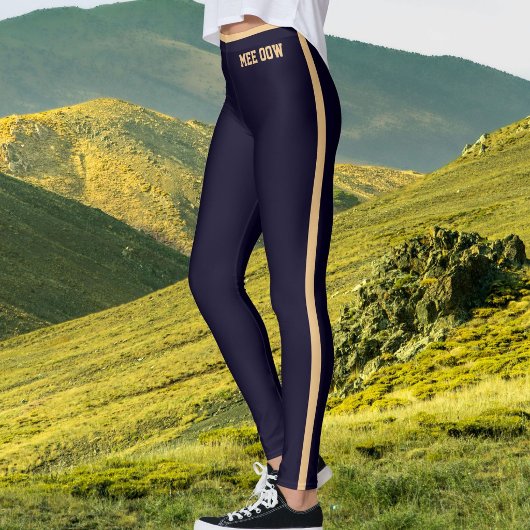 Aangepaste tekst huisdier kat moeder marine gouden leggings