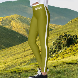 Aangepaste tekst huisdier kat moeder olijfgoud wit leggings