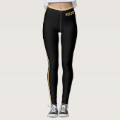 Aangepaste tekst huisdier kat moeder zwart gouden leggings (Voorkant)
