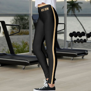 Aangepaste tekst huisdier kat moeder zwart gouden leggings