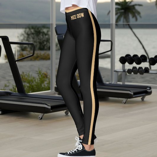 Aangepaste tekst huisdier kat moeder zwart gouden leggings