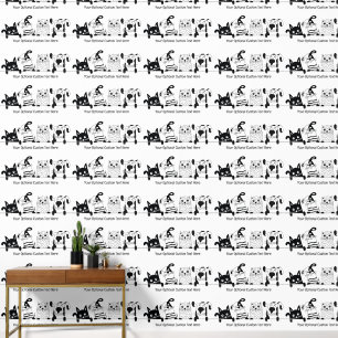 Aangepaste tekst Huisdieren Illustratie Behang