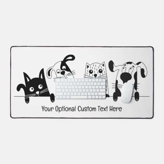 Aangepaste tekst Huisdieren Illustratie Bureaumat (Keyboard & Muis)