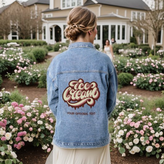 Aangepaste tekst Ice Cream Denim Jacket (Huwelijk Achterkant)