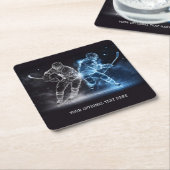 Aangepaste tekst Ice Hockey Kartonnen Onderzetters (Schuin)