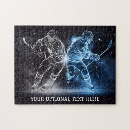 Aangepaste tekst Ice Hockey Legpuzzel (Horizontaal)